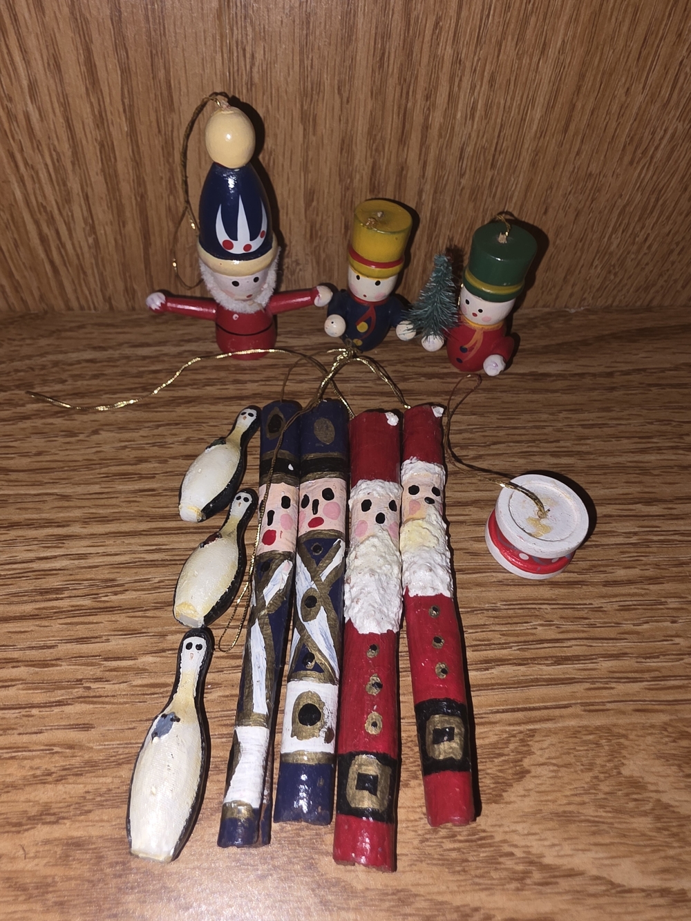 Vintage Erzgebirge style wooden miniature Ornament lot